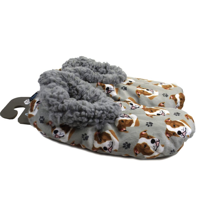 Comfies Pit Bull Super Soft Slippers - E&S Pets - Pit Bull Gifts - Cozy House Slippers - Non Skid Bottom - One Size Fits Most - Sherpa Slipper - Pet Lover Gifts For Men And Women - Image 3